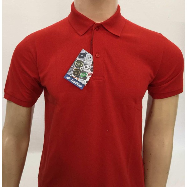 Lotto Red Polyester Cotton Polo  T-shirt