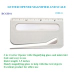 LETTER OPENER WITH MAGNIFIER & RULER