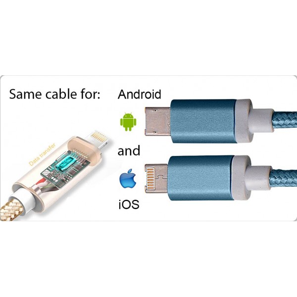 2 SIDE CABLE FOR ANDROID AND IPHONE