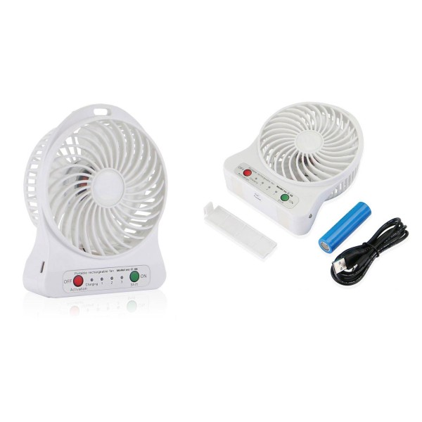 3 SPEED PORTABLE FAN WITH TORCH AND EMERGENCY POWER BANK (2600 MAH)