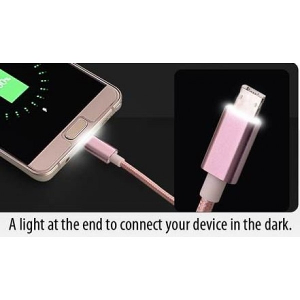 2 SIDE CABLE FOR ANDROID AND IPHONE WITH LIGHT