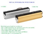 METAL POWER BANK WITH LIGHTER, TWO LEVEL TORCH AND BLINKER