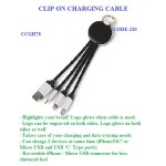 CLIP-ON CHARGING CABLE WITH DOUBLE SIDE LIGHT UP LOGO (IOS, MICRO-USB, TYPE C)