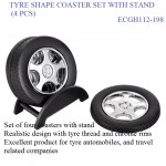 TYRE SHAPE COASTER SET WITH STAND