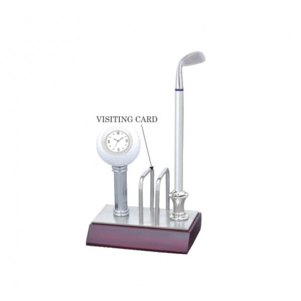 golf table clock pen stand 