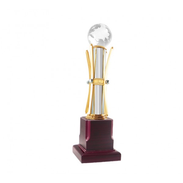 trophy with globe