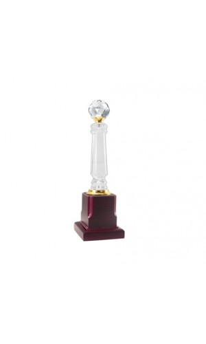 acrylic pillar trophy with crystal ball