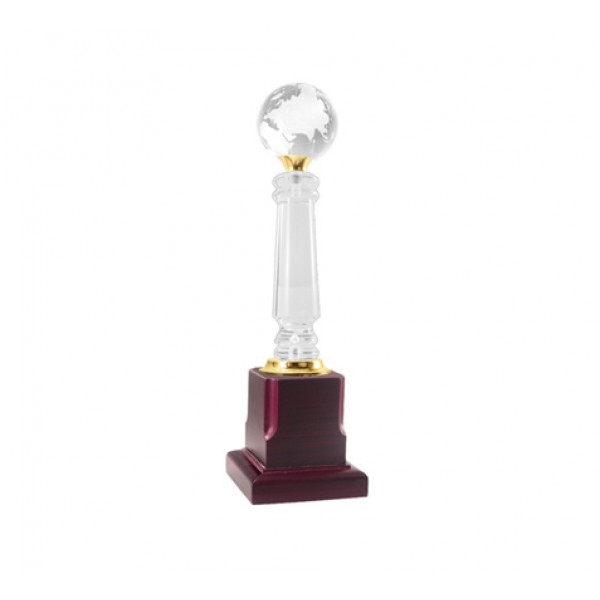 acrylic pillar trophy globe 